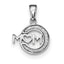 Sterling Silver Rhodium-plated Enamel Glitter Fabric MOM Pendant