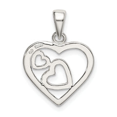 Sophia Jewelers Sterling Silver and Enamel Hearts Pendant in Pink and Red