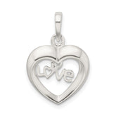 Sterling Silver Polished Love Heart Pendant