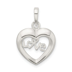 Sterling Silver Polished Love Heart Pendant