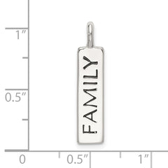 Sterling Silver 925 Family Pendant with Black Enamel Polished Finish
