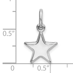 Sterling Silver Star Charm Pendant with Rhodium Polished Finish
