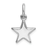 Sterling Silver Rhodium Plated Polished Star Charm