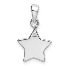 Sterling Silver Rhodium-Plated Enamel Star Pendant with Glitter Finish