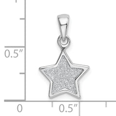 Sterling Silver Rhodium-Plated Enamel Star Pendant with Glitter Finish