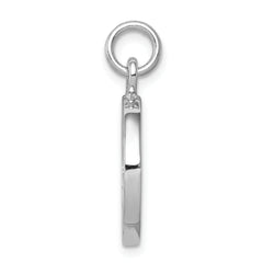 Sophia Jewelers Sterling Silver Polished Leaf Pendant Rhodium-Plated Elegance