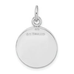 Sophia Jewelers Sterling Silver Polished Leaf Pendant Rhodium-Plated Elegance