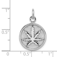 Sophia Jewelers Sterling Silver Polished Leaf Pendant Rhodium-Plated Elegance