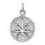 Sterling Silver Rhodium-plated Polished Leaf Pendant
