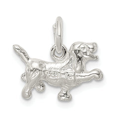 Sterling Silver 925 Dog Charm with Anti-Tarnish Solid Design