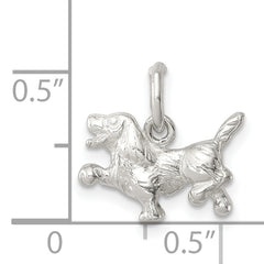 Sterling Silver 925 Dog Charm with Anti-Tarnish Solid Design