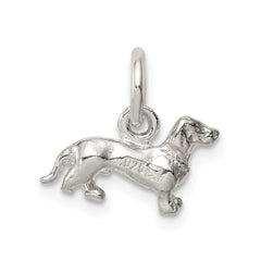 Sterling Silver 925 Dog Charm with Anti-Tarnish Solid Design