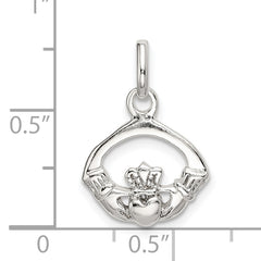 Sterling Silver 925 Claddagh Charm with Polished Anti-Tarnish Finish