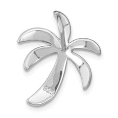 Sterling Silver 925 Abalone Palm Tree Pendant with Rhodium Finish