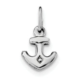 Sterling Silver Rhodium Plated Polished Anchor Charm