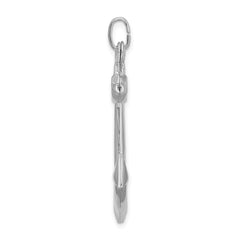 Men's 925 Sterling Silver Anchor Charm with 3D Rhodium Finish