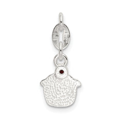 Sophia Jewelers Sterling Silver Cupcake Charm with Garnet and Enamel Finish