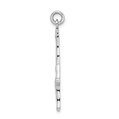 Sterling Silver Gymnast Pendant with Rhodium Polish Finish