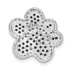 Sterling Silver Rhodium-Plated CZ Paw Print Pendant Elegant Polished Design