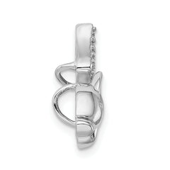 Sophia Jewelers Sterling Silver CZ Flying Pig Slide Pendant Polished Rhodium-Plated
