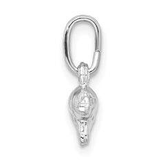 Sterling Silver 3D Elephant Charm with Rhodium Polished Finish