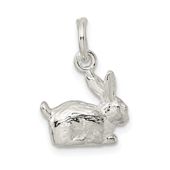 Sophia Jewelers 925 Sterling Silver 3D Rabbit Charm with Anti-Tarnish Finish