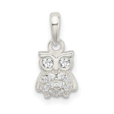 Sterling Silver CZ Owl Pendant