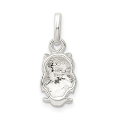 Sterling Silver 925 Polished Owl Charm with Anti-Tarnish Finish