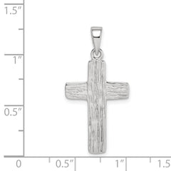 Sterling Silver Rhodium-plated Cross Pendant