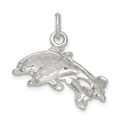 Sterling Silver 925 Dolphin Charm with Polished Anti-Tarnish Finish