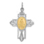 Miraculous Medal Cross Pendant in Sterling Silver, 36mm Antiqued - Sophia Jewelers