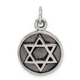Sterling Silver Antiqued Star of David Pendant