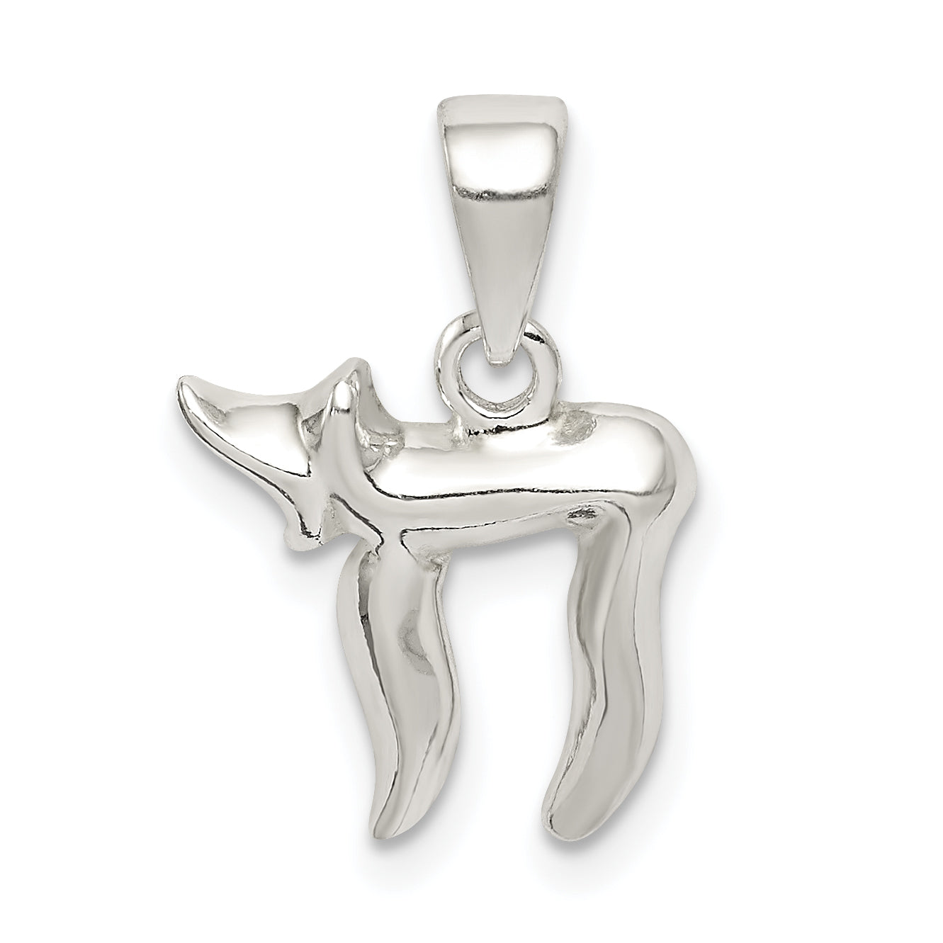 Sterling Silver Polished Chai symbol