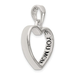 Sterling Silver Enamel LOVE YOU MOM Heart Pendant