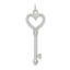 Sterling Silver CZ Heart Key Pendant