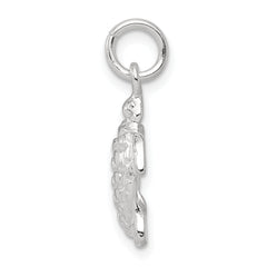 Sterling Silver 925 Polished Turtle Charm with Anti-Tarnish Finish