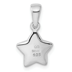 Sterling Silver Rhodium-plated CZ Star Pendant