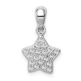 Sterling Silver Rhodium-plated CZ Star Pendant
