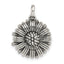 Sunflower Pendant in Sterling Silver, 18mm Antiqued - Sophia Jewelers
