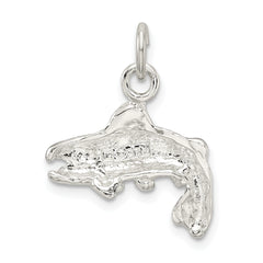 Sophia Jewelers Polished 925 Sterling Silver Fish Charm for Men