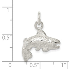 Sophia Jewelers Polished 925 Sterling Silver Fish Charm for Men