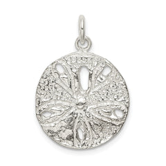 Men's 925 Sterling Silver Sand Dollar Charm with Polished Anti-Tarnish Finish
