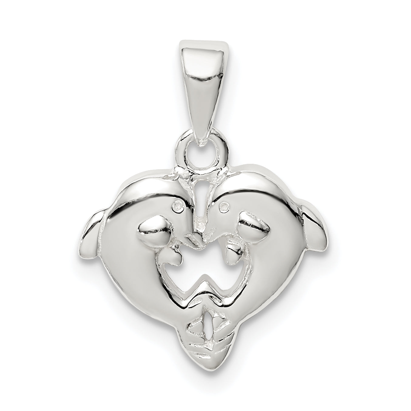 Sterling Silver Polished Dolphin Pendant