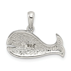 Sterling Silver Rhod-pltd Blue and Grey Preciosa Crystal Whale Pendant