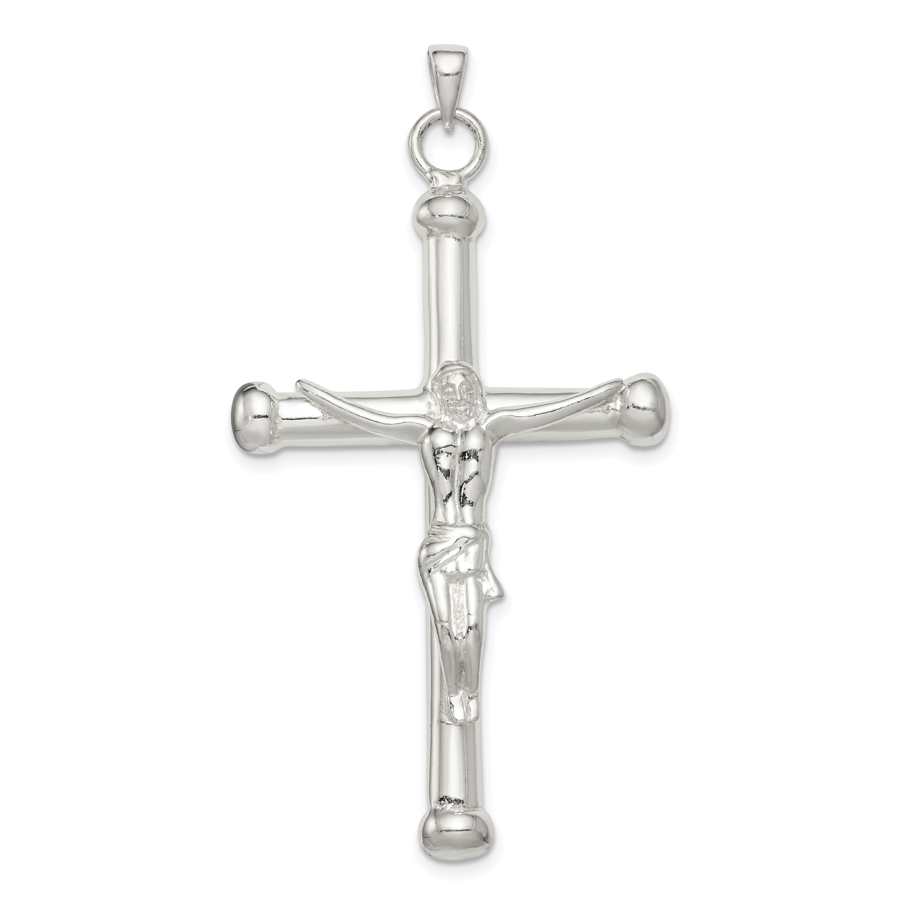 Sterling Silver Polished Crucifix Pendant