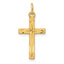 Sterling Silver Gold Tone Diamond-Cut Cross Pendant