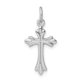 Sterling Silver Rhodium-plated Polished Cross Pendant