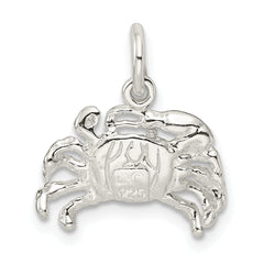 Sophia Jewelers Polished 925 Sterling Silver Crab Charm with Anti-Tarnish Finish