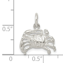 Sophia Jewelers Polished 925 Sterling Silver Crab Charm with Anti-Tarnish Finish