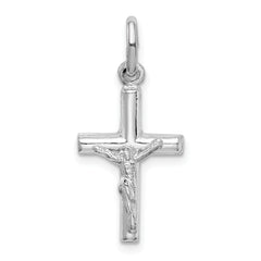 Sterling Silver Rhodium-plated Polished Crucifix Cross Pendant